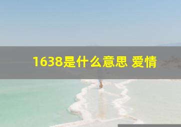 1638是什么意思 爱情